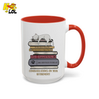Cat On Books Retirement Mug Gift for Book Lover - HQLOL