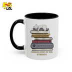 Cat On Books Retirement Mug Gift for Book Lover - HQLOL