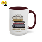 Cat On Books Retirement Mug Gift for Book Lover - HQLOL