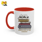 Cat On Books Retirement Mug Gift for Book Lover - HQLOL