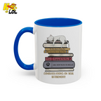 Cat On Books Retirement Mug Gift for Book Lover - HQLOL