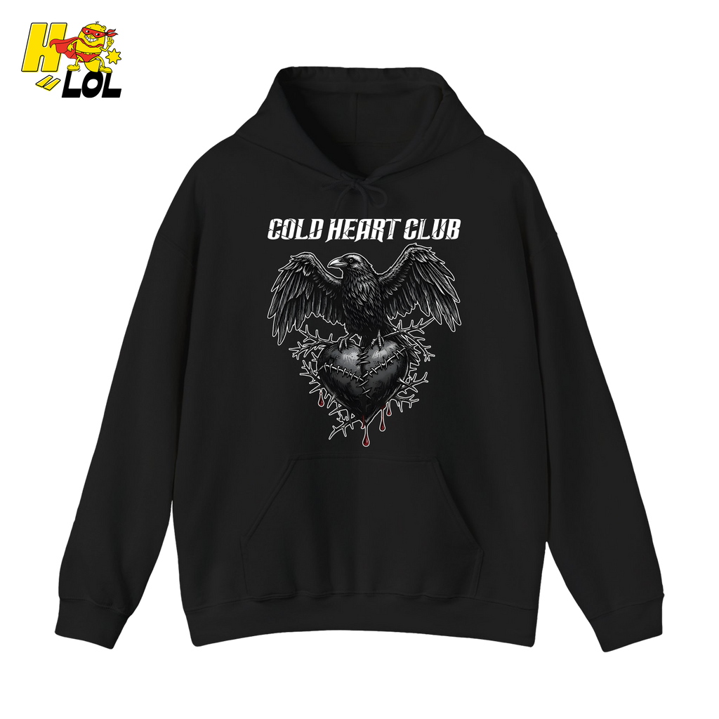 Cold Heart Club Raven Hoodie Gift for Anti Valentine - HQLOL