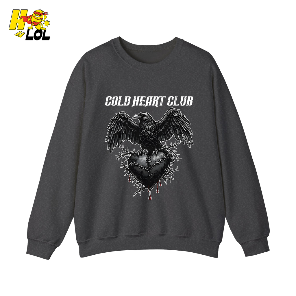 Cold Heart Club Raven Sweatshirt Gift for Anti Valentine - HQLOL