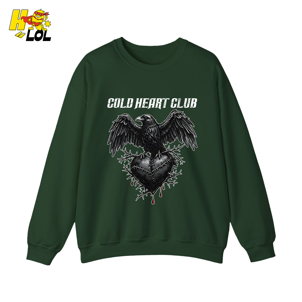 Cold Heart Club Raven Sweatshirt Gift for Anti Valentine - HQLOL