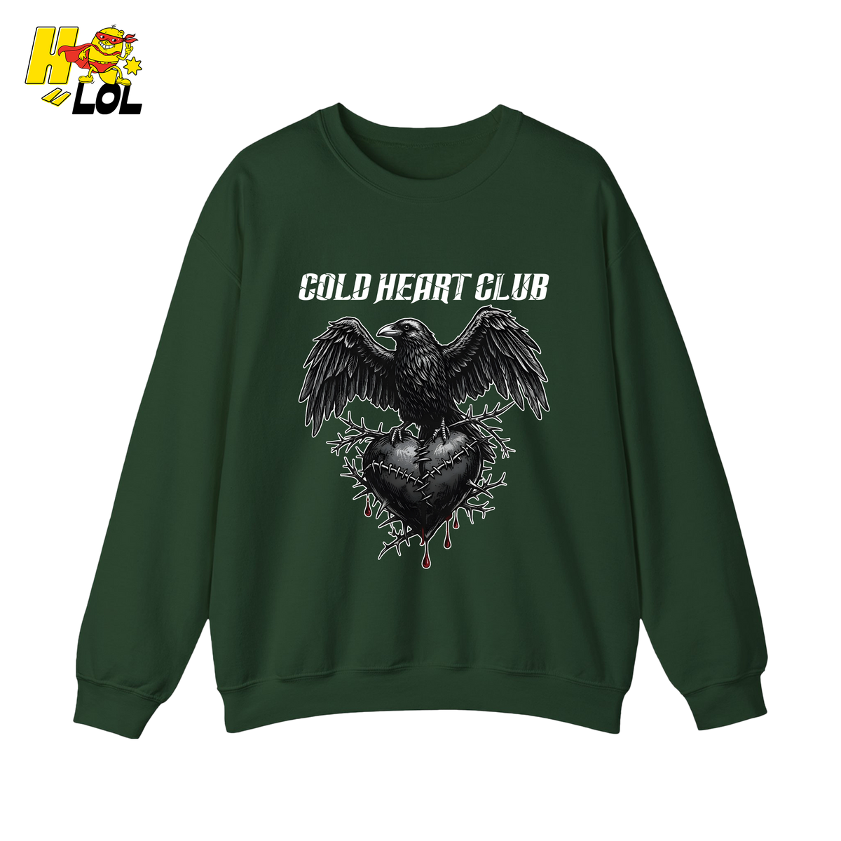 Cold Heart Club Raven Sweatshirt Gift for Anti Valentine - HQLOL