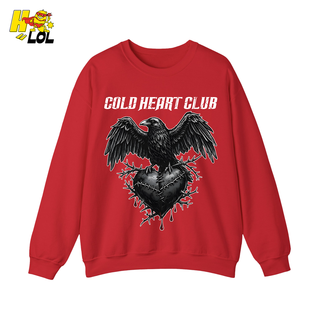 Cold Heart Club Raven Sweatshirt Gift for Anti Valentine - HQLOL