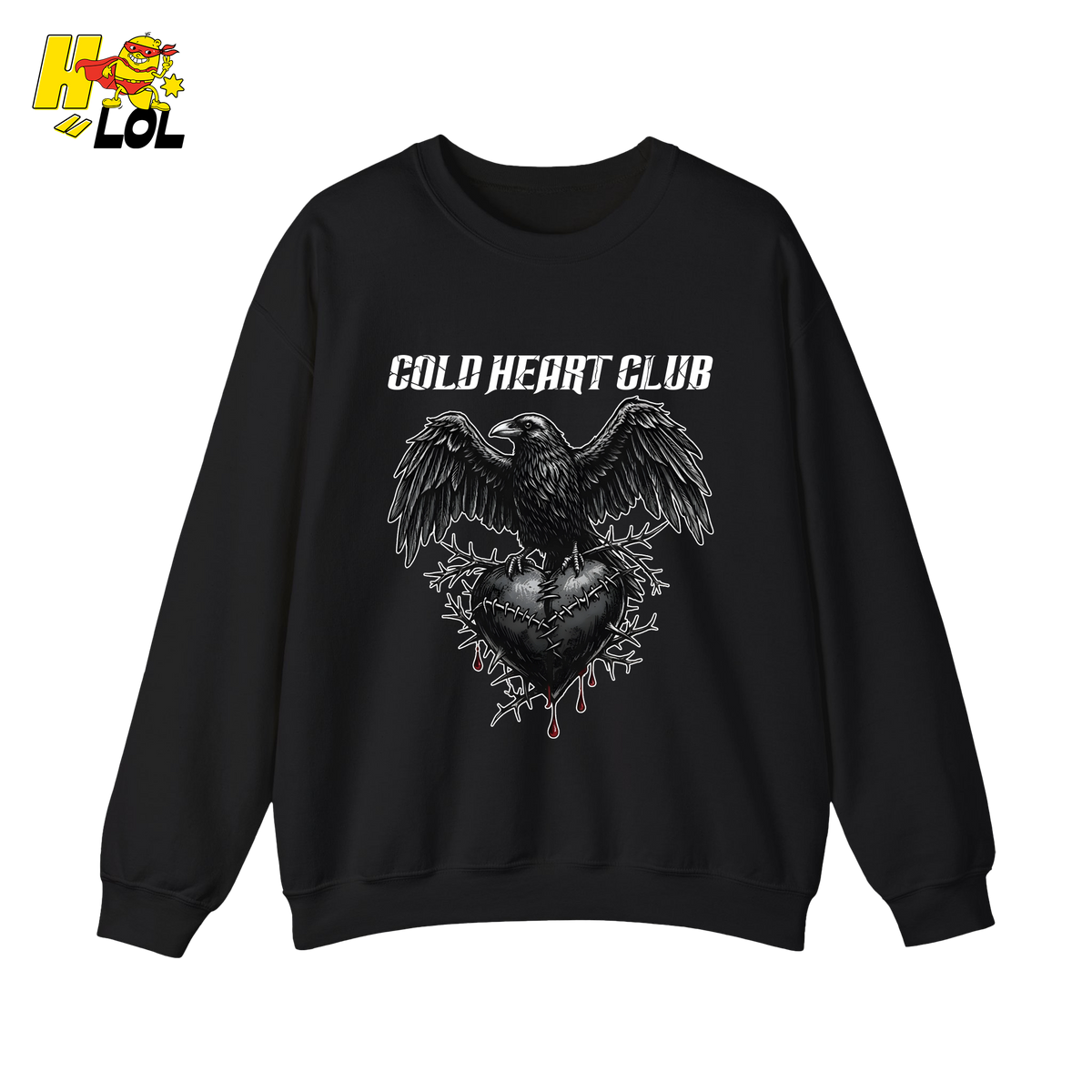 Cold Heart Club Raven Sweatshirt Gift for Anti Valentine - HQLOL