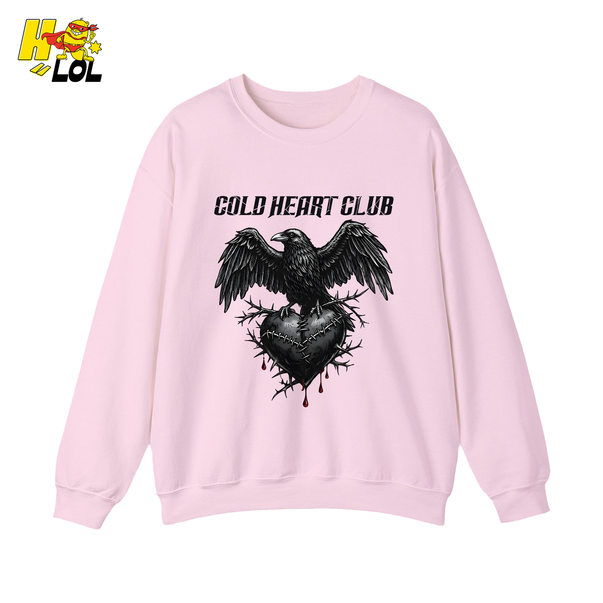 Cold Heart Club Raven Sweatshirt Gift for Anti Valentine - HQLOL