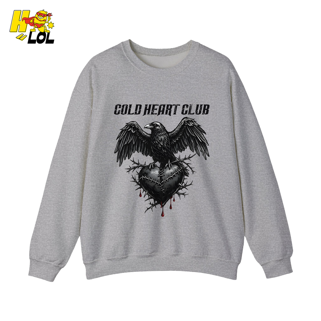 Cold Heart Club Raven Sweatshirt Gift for Anti Valentine - HQLOL