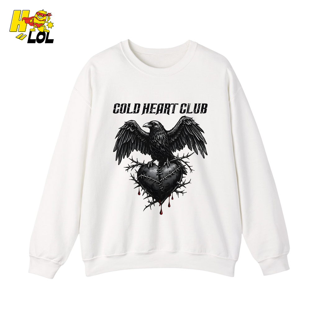 Cold Heart Club Raven Sweatshirt Gift for Anti Valentine - HQLOL