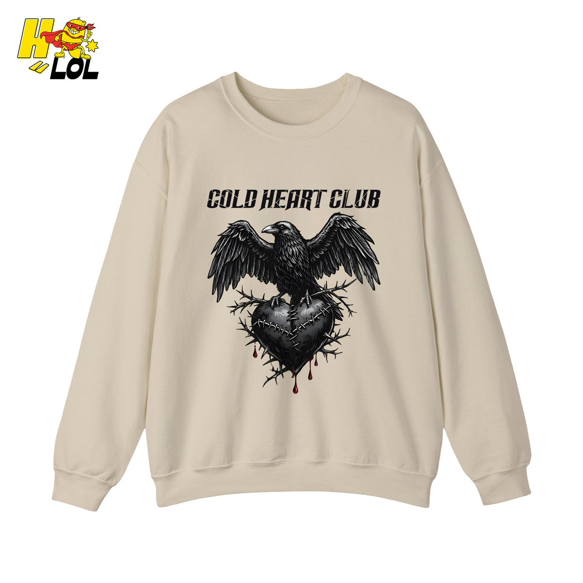 Cold Heart Club Raven Sweatshirt Gift for Anti Valentine - HQLOL
