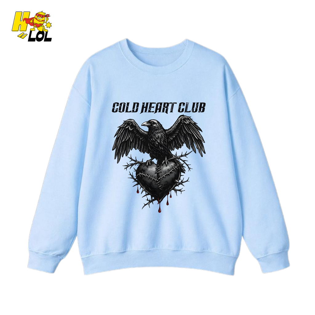 Cold Heart Club Raven Sweatshirt Gift for Anti Valentine - HQLOL