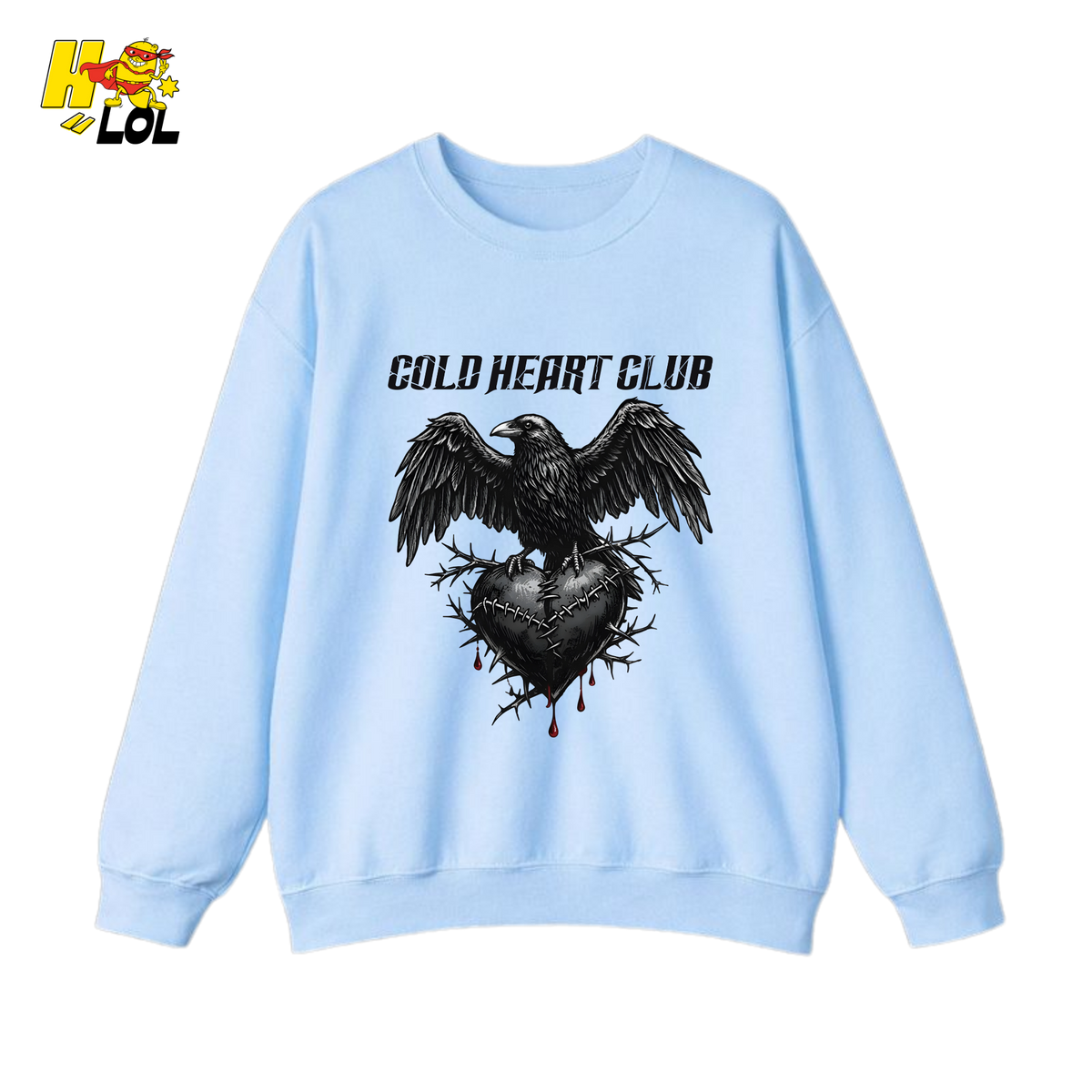 Cold Heart Club Raven Sweatshirt Gift for Anti Valentine - HQLOL