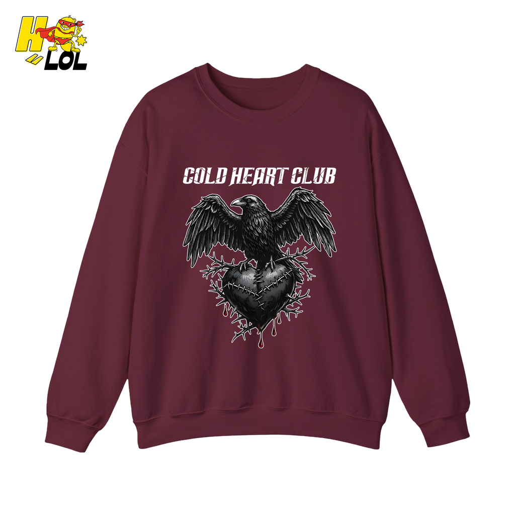 Cold Heart Club Raven Sweatshirt Gift for Anti Valentine - HQLOL