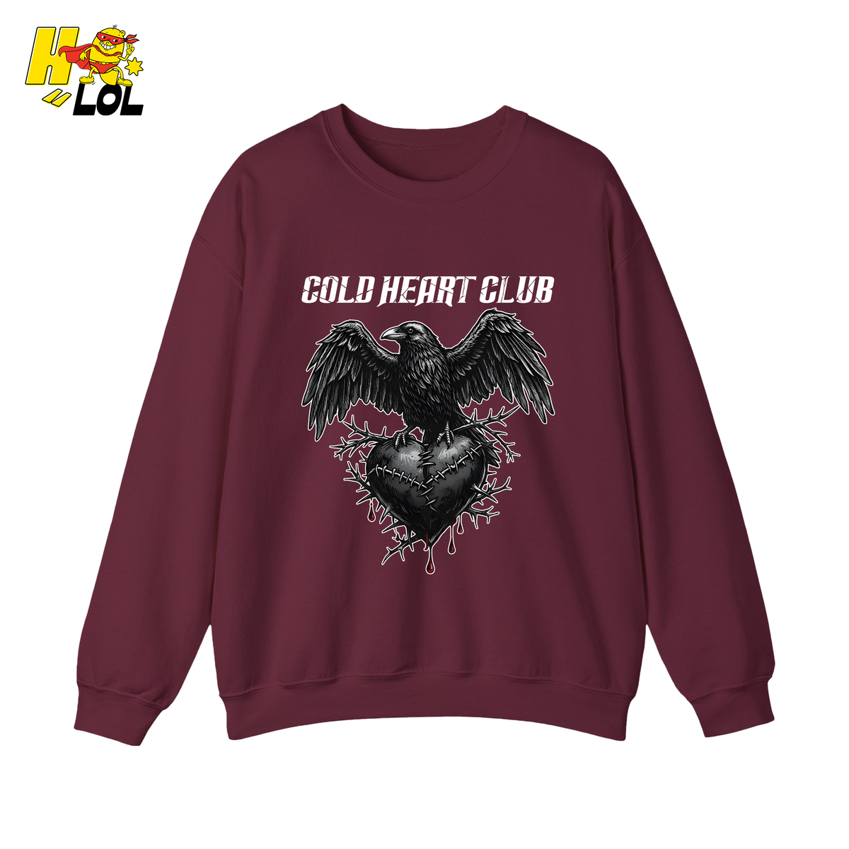Cold Heart Club Raven Sweatshirt Gift for Anti Valentine - HQLOL