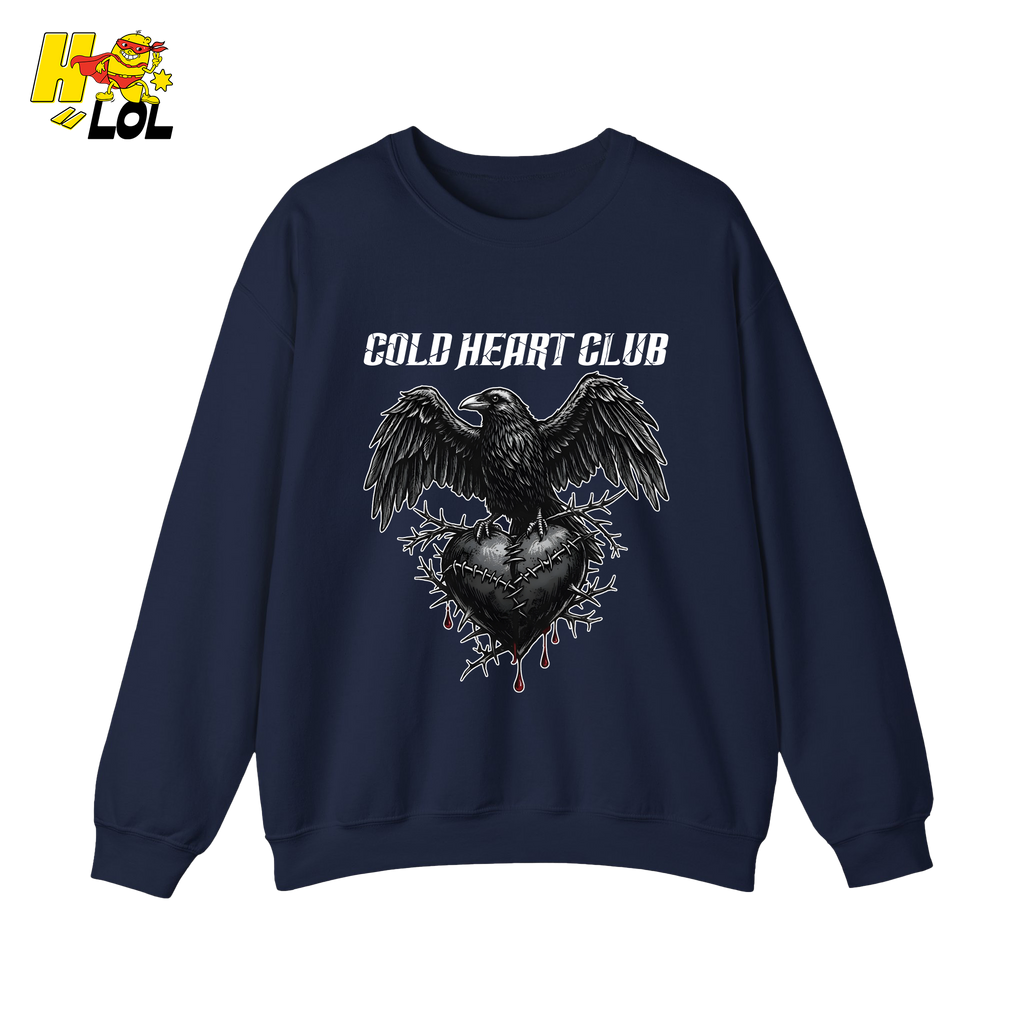 Cold Heart Club Raven Sweatshirt Gift for Anti Valentine - HQLOL