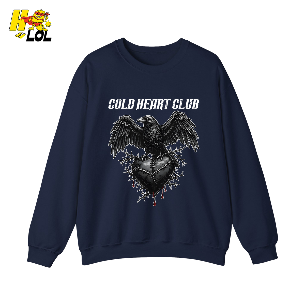 Cold Heart Club Raven Sweatshirt Gift for Anti Valentine - HQLOL