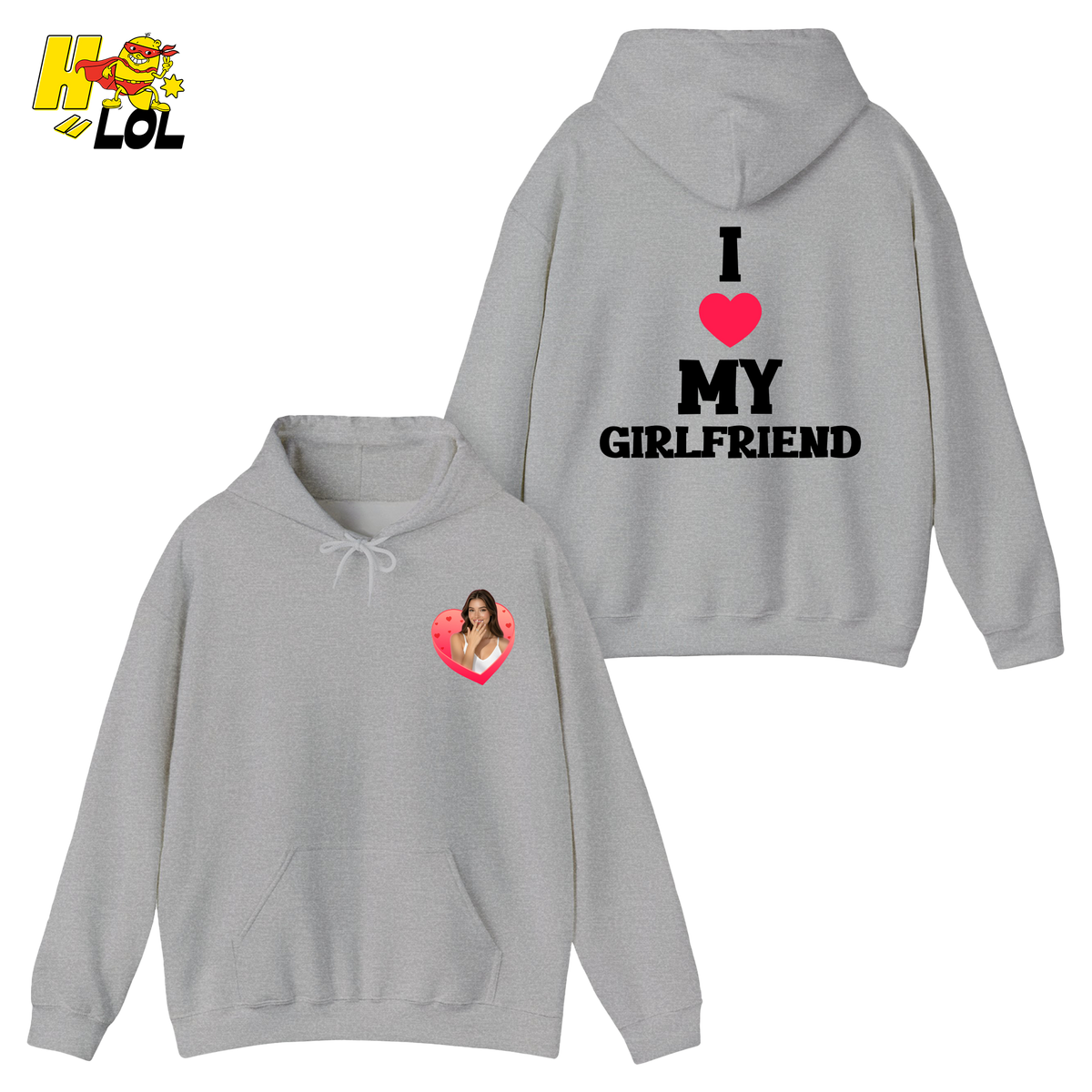 Custom I Love My Girlfriend Photo Hoodie Gift For Girlfriend - HQLOL