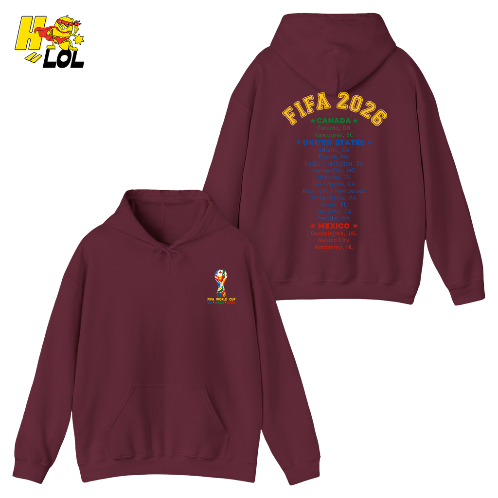 FIFA World Cup 2026 United States Canada Mexico Hoodie Gift for Soccer Fans - HQLOL