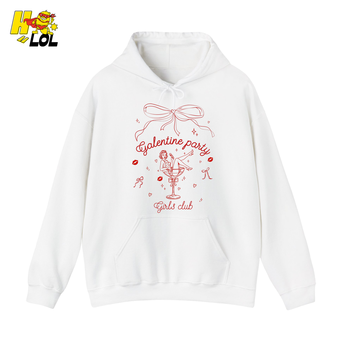 Galentine Party Girls Club Martini Hoodie Gift For Bestie - HQLOL