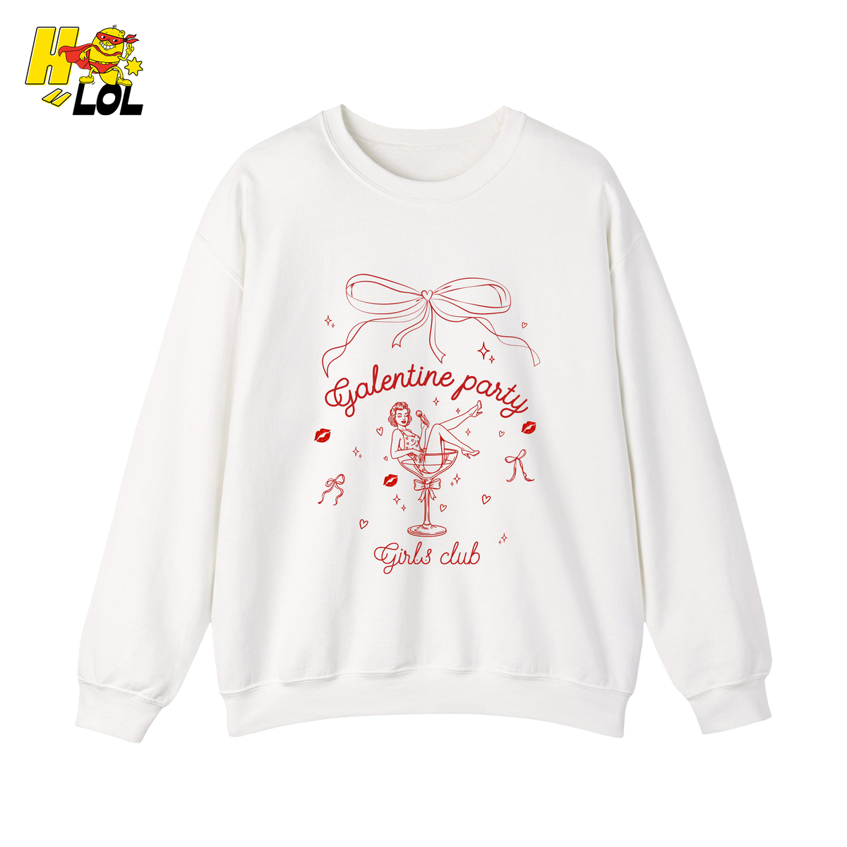 Galentine Party Girls Club Martini Sweatshirt Gift For Bestie - HQLOL
