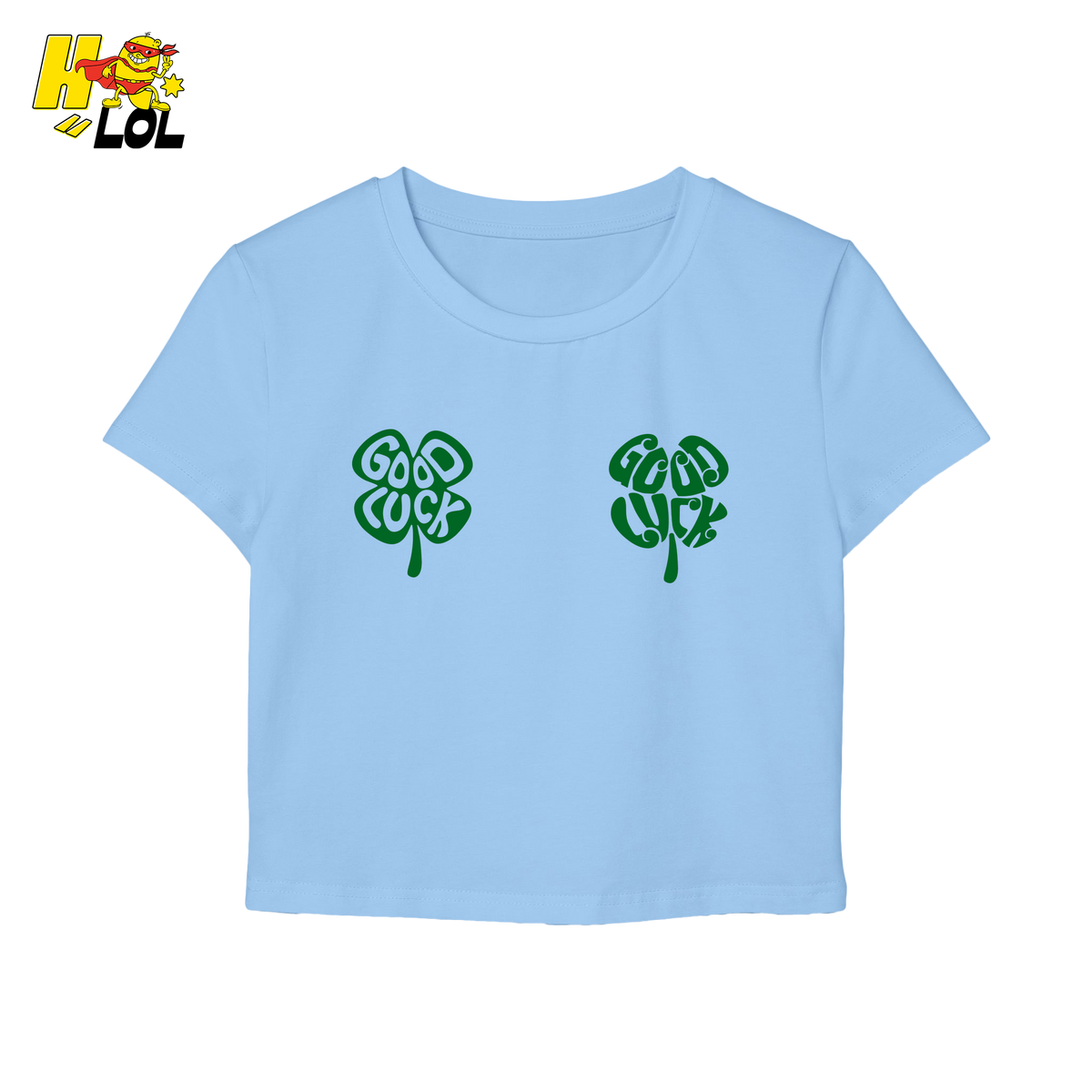 Good Luck Shamrock Clover Baby Tee Gift for Her - HQLOL
