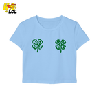 Good Luck Shamrock Clover Baby Tee Gift for Her - HQLOL