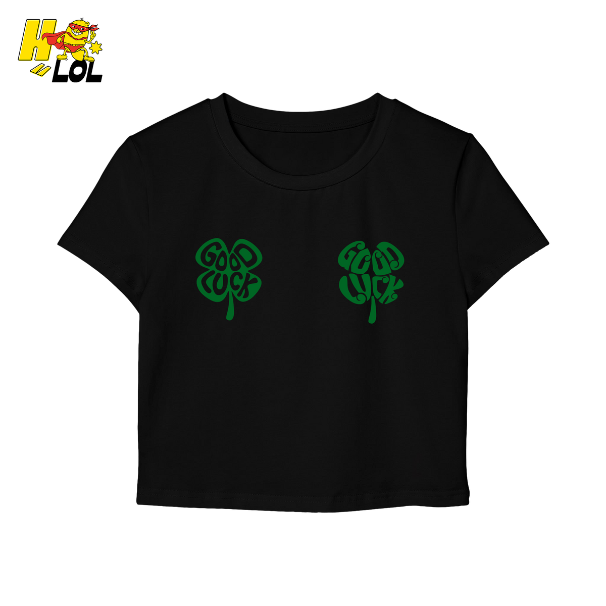 Good Luck Shamrock Clover Baby Tee Gift for Her - HQLOL