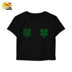 Good Luck Shamrock Clover Baby Tee Gift for Her - HQLOL