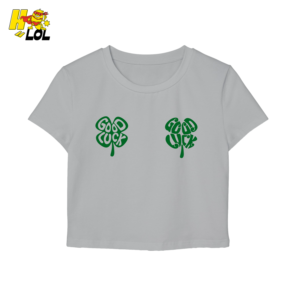 Good Luck Shamrock Clover Baby Tee Gift for Her - HQLOL