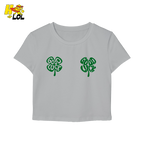 Good Luck Shamrock Clover Baby Tee Gift for Her - HQLOL