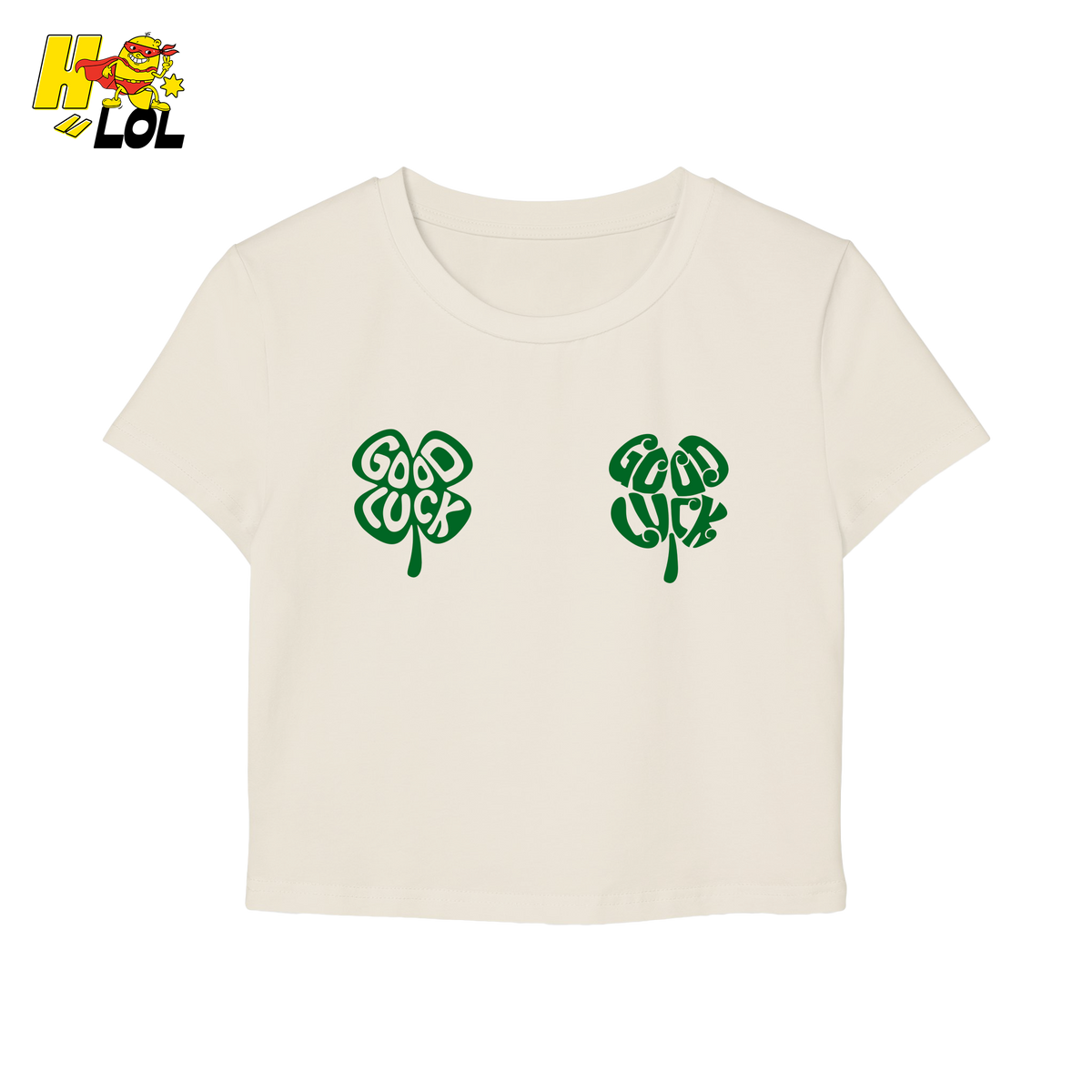 Good Luck Shamrock Clover Baby Tee Gift for Her - HQLOL