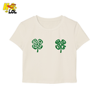 Good Luck Shamrock Clover Baby Tee Gift for Her - HQLOL