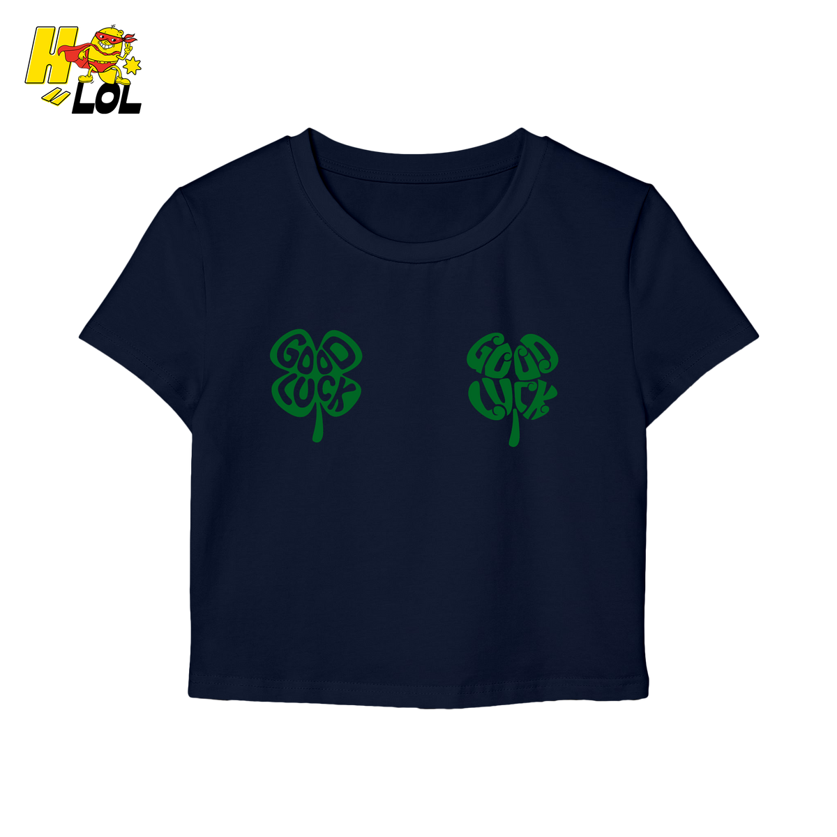 Good Luck Shamrock Clover Baby Tee Gift for Her - HQLOL
