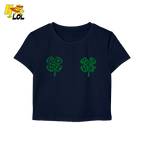 Good Luck Shamrock Clover Baby Tee Gift for Her - HQLOL