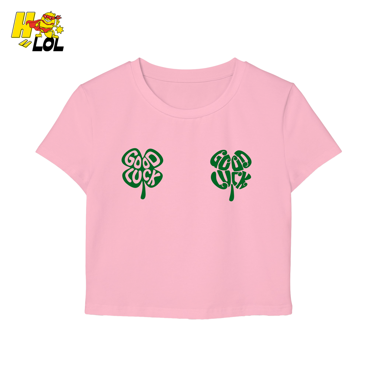 Good Luck Shamrock Clover Baby Tee Gift for Her - HQLOL
