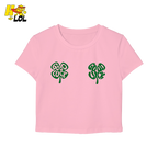 Good Luck Shamrock Clover Baby Tee Gift for Her - HQLOL