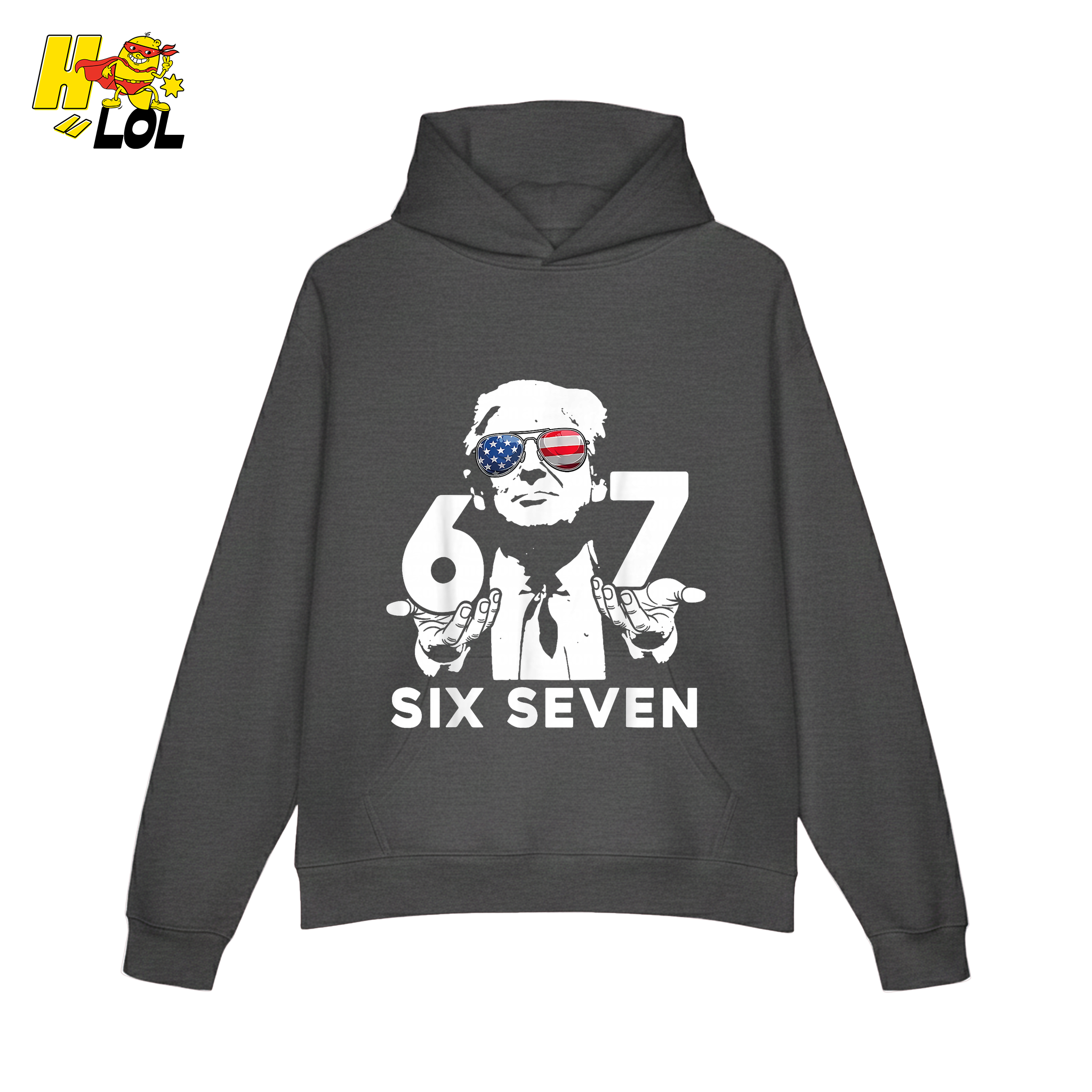 Six Seven Shirt 67 Patriotic Sunglasses Meme Graphic Shirt - HQLOL