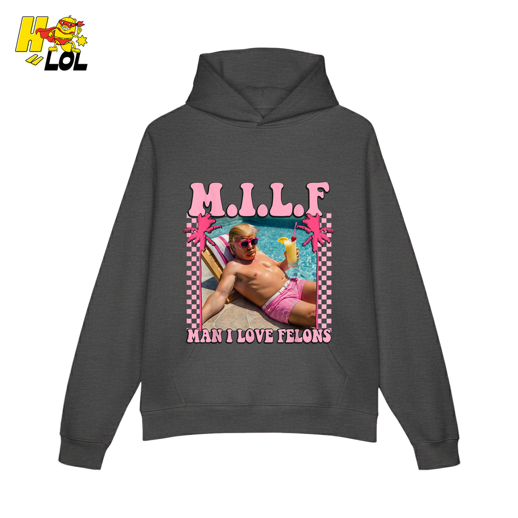 MILF Man I Love Felons Shirt Funny Pink Retro Meme Shirt - HQLOL
