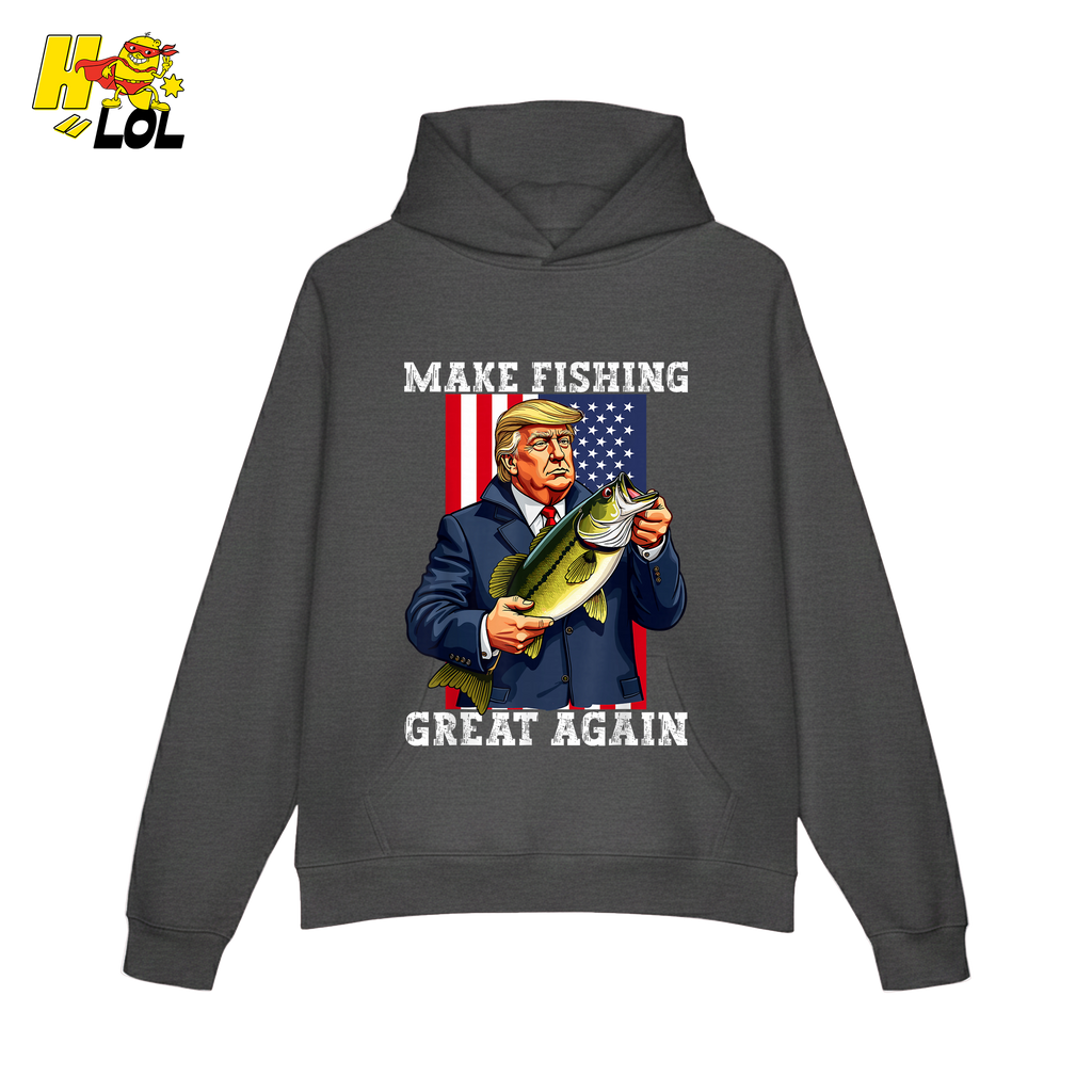 Make Fishing Great Again Shirt Funny Patriotic Bass Fishing Shirt - HQLOL