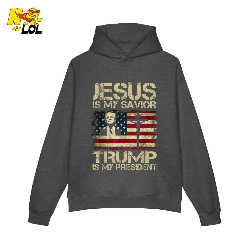 Jesus Is My Savior Trump Is My President Shirt Christian Patriotic - HQLOL