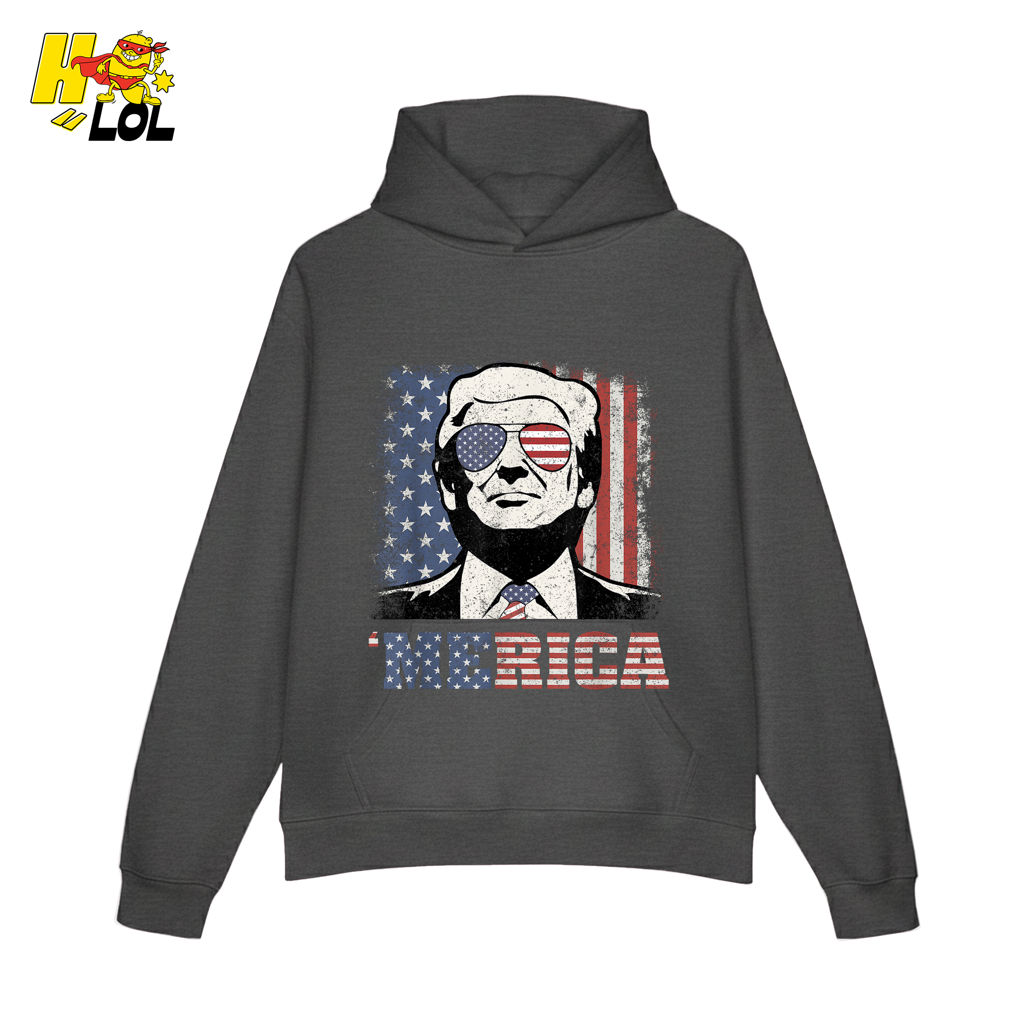 Merica Shirt Patriotic USA Flag Sunglasses Graphic Sweatshirt - HQLOL