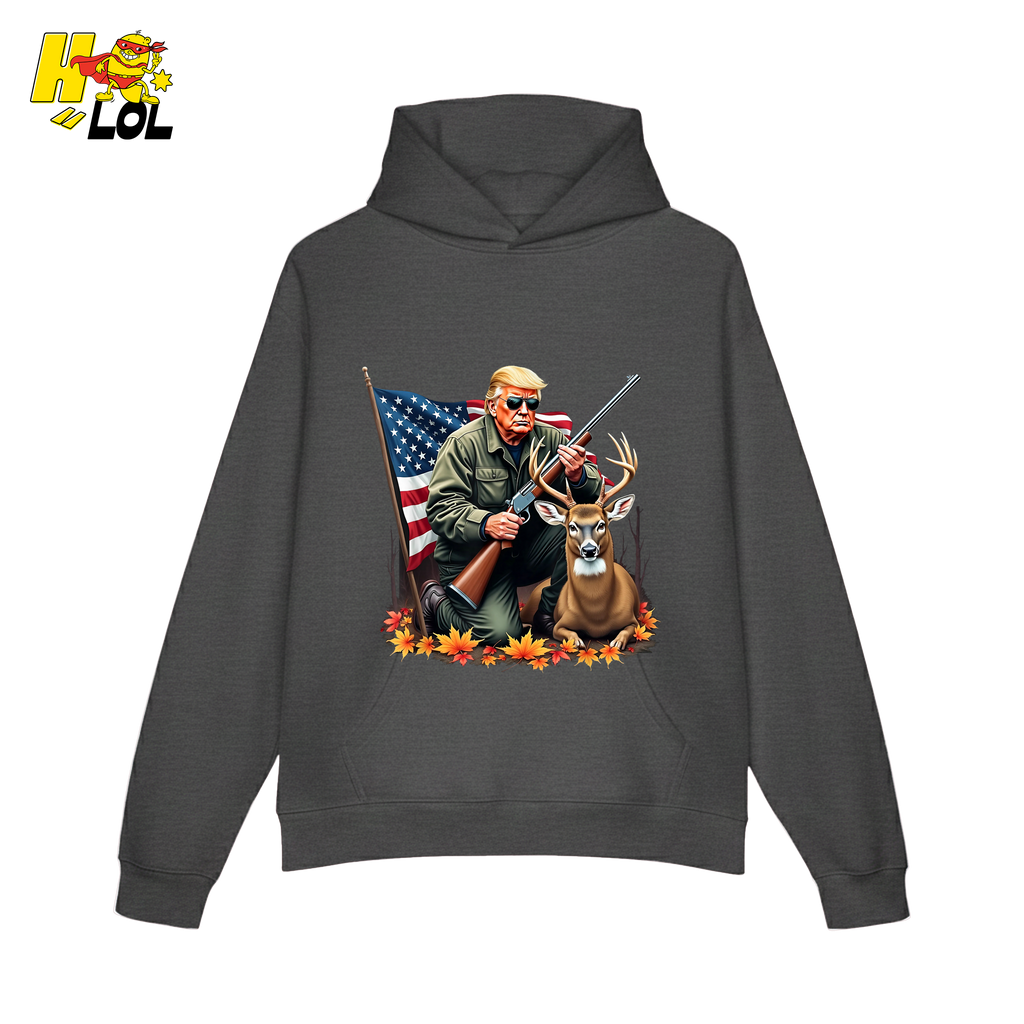 Patriotic Hunting Shirt Hunter Deer American Flag Graphic Shirt - HQLOL