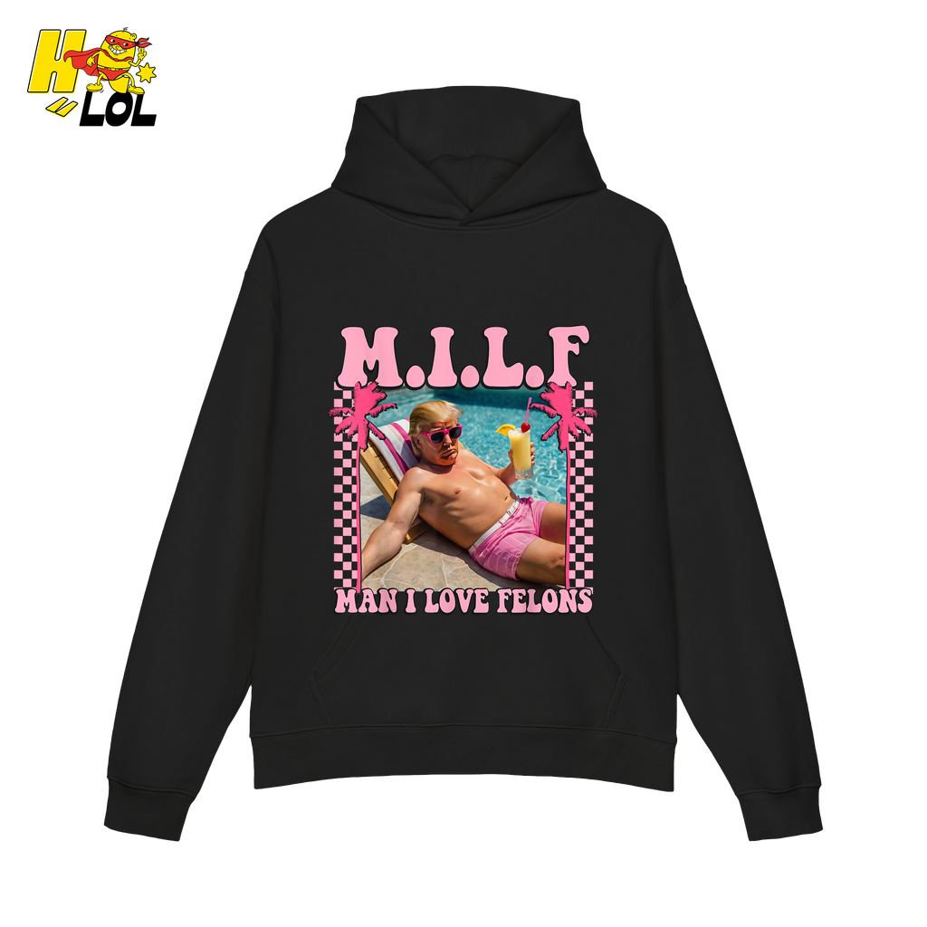MILF Man I Love Felons Shirt Funny Pink Retro Meme Shirt - HQLOL