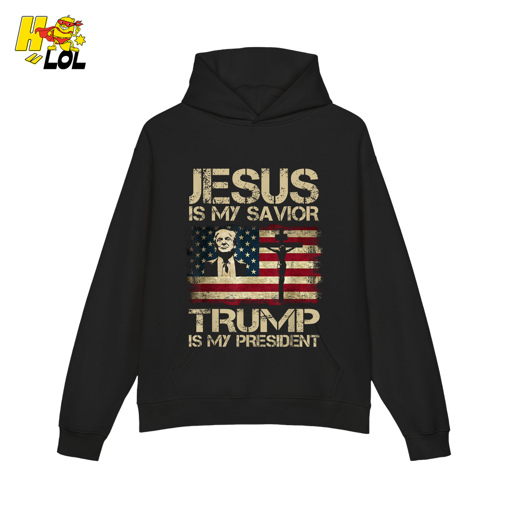 Jesus Is My Savior Trump Is My President Shirt Christian Patriotic - HQLOL