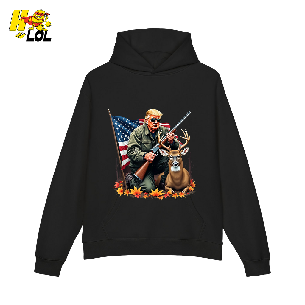 Patriotic Hunting Shirt Hunter Deer American Flag Graphic Shirt - HQLOL