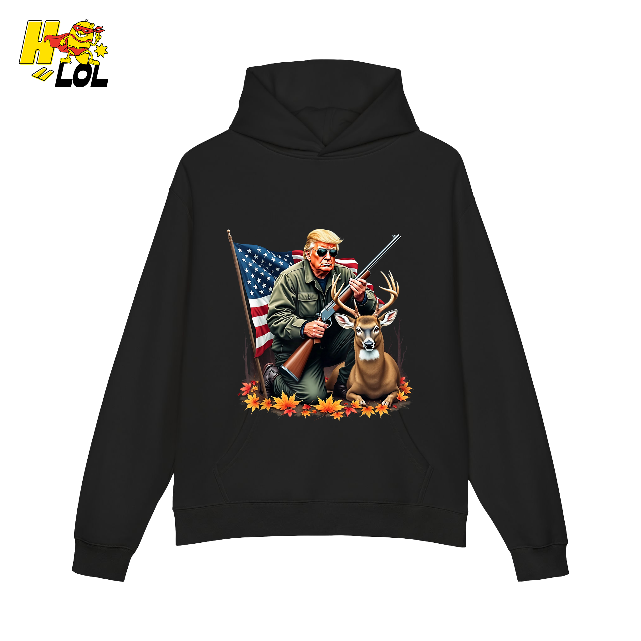 Patriotic Hunting Shirt Hunter Deer American Flag Graphic Shirt - HQLOL