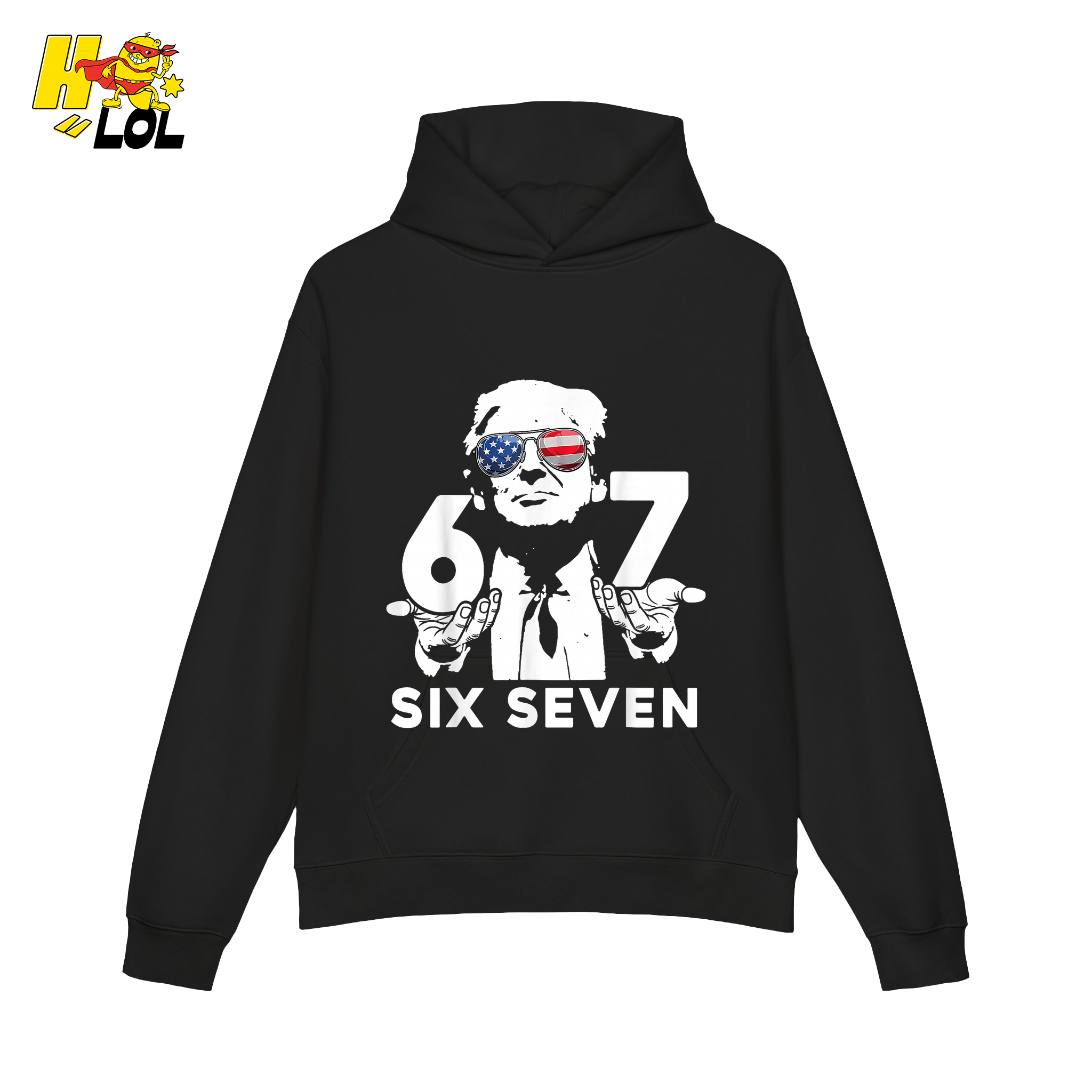 Six Seven Shirt 67 Patriotic Sunglasses Meme Graphic Shirt - HQLOL