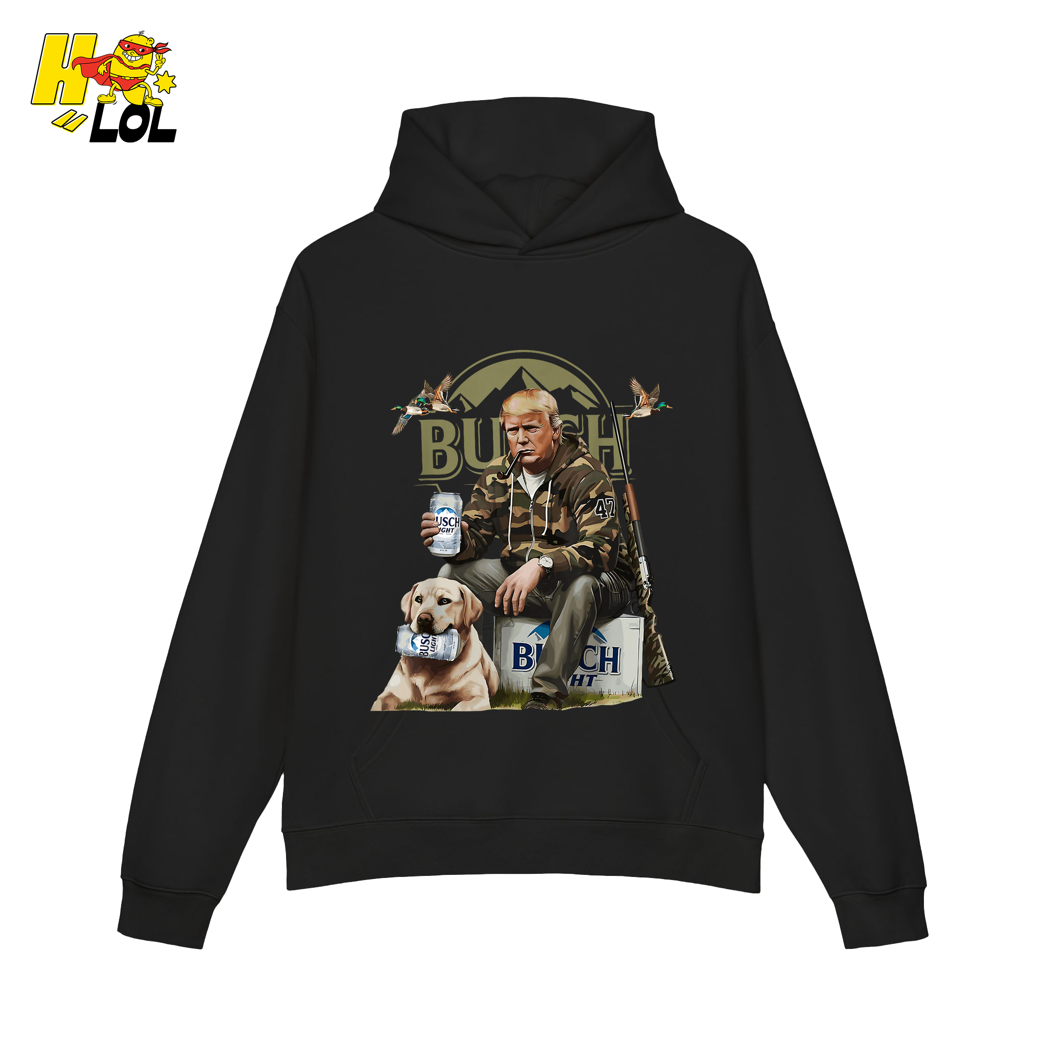 Busch Light Hunting Shirt Funny Deer Camp Dog Camo Shirt - HQLOL