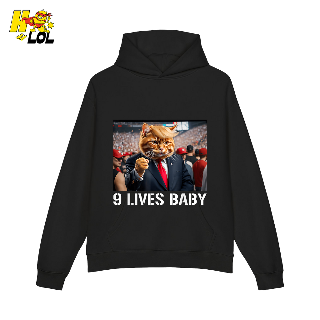 9 Lives Baby Shirt Funny Cat Meme Graphic Shirt - HQLOL